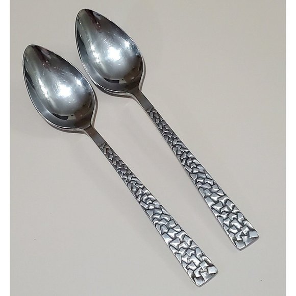 National Stainless Dining National Pamplona Soup Spoon 725 Lot Of 2